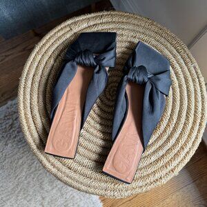 GANNI SOFT KNOT SLIDES - BLACK -SIZE 41/10